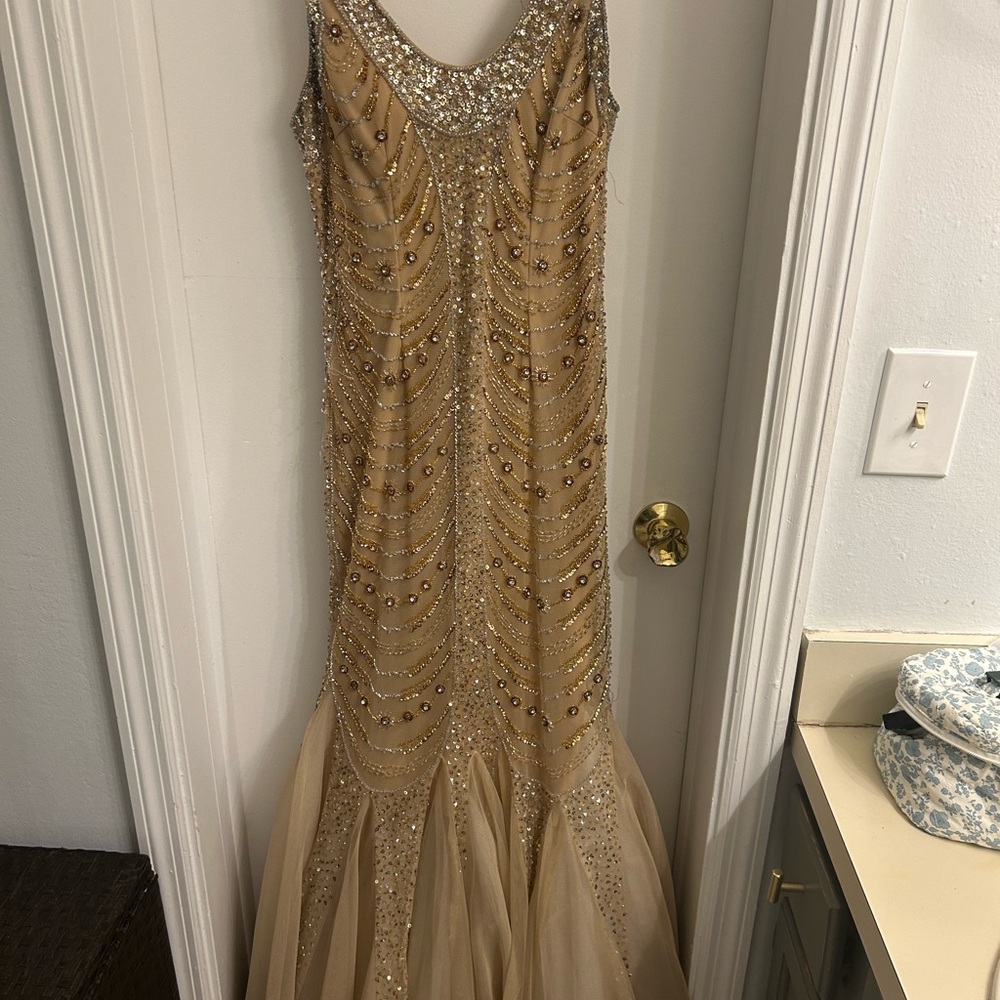 Vintage Jovani - Elegant Gold Evening Gown